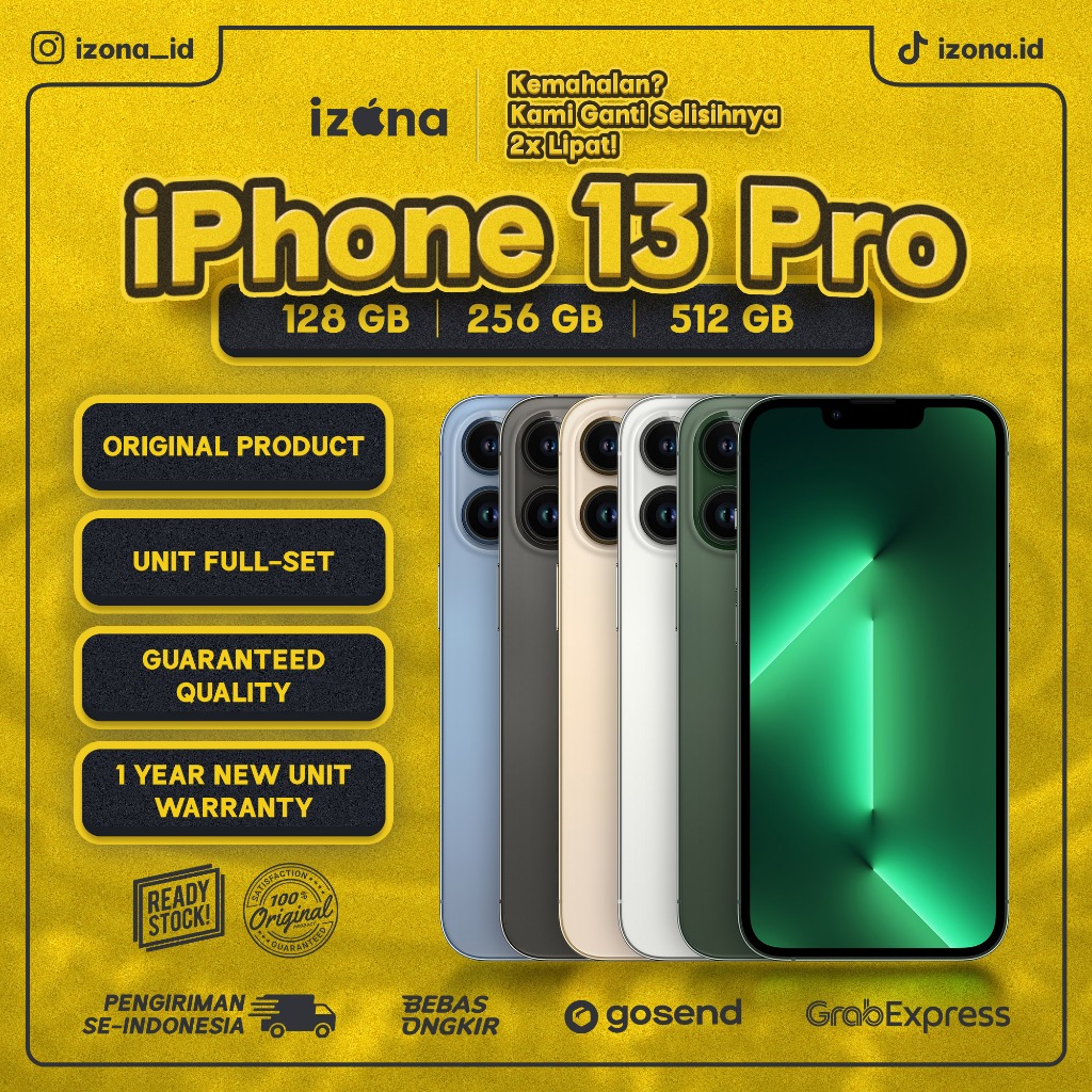 IPHONE 13 PRO 128 256GB SECOND INTER IBOX ORIGINAL FULLSET BERGARANSI