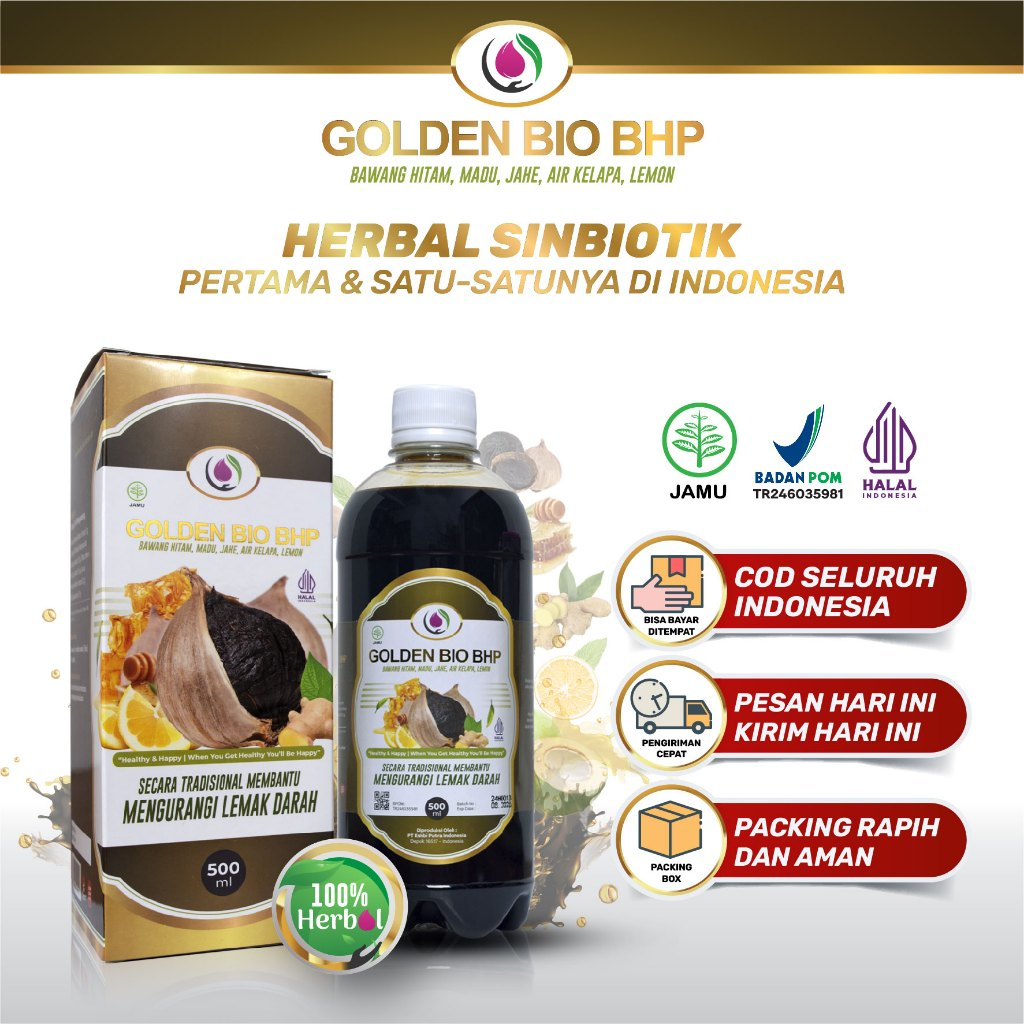 

Bawang Hitam Golden Bio BHP 500ML Berisi Madu, Jahe, Air Kelapa, Lemon Bisa Mengurangi Lemak Darah