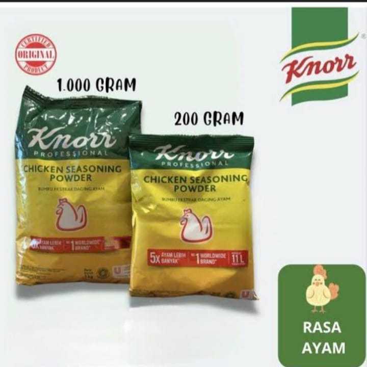 

Knorr chicken seasoning powder 200gr dan refil 1 kg pouch bumbu peyedap rasa kaldu ayam bubuk ekstrak halal siap saji praktis