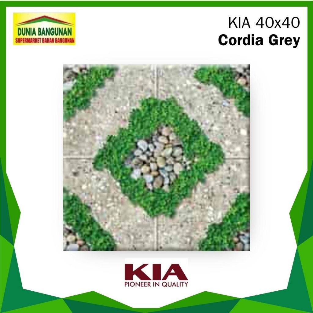 Keramik 40x40 KIA Cordia Grey Keramik Lantai Teras / Keramik Taman