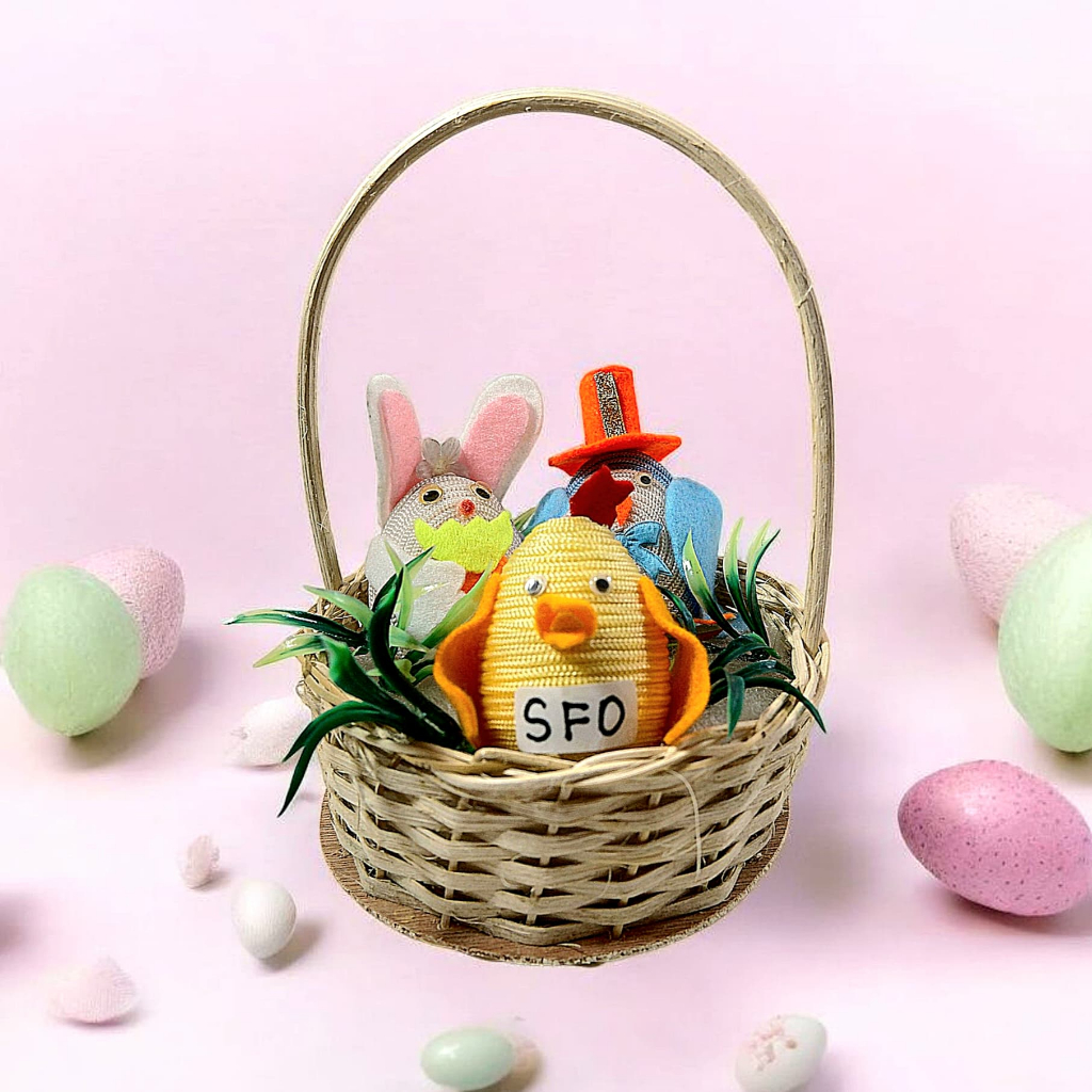 Keranjang Rotan Telur Paskah Mini Besar