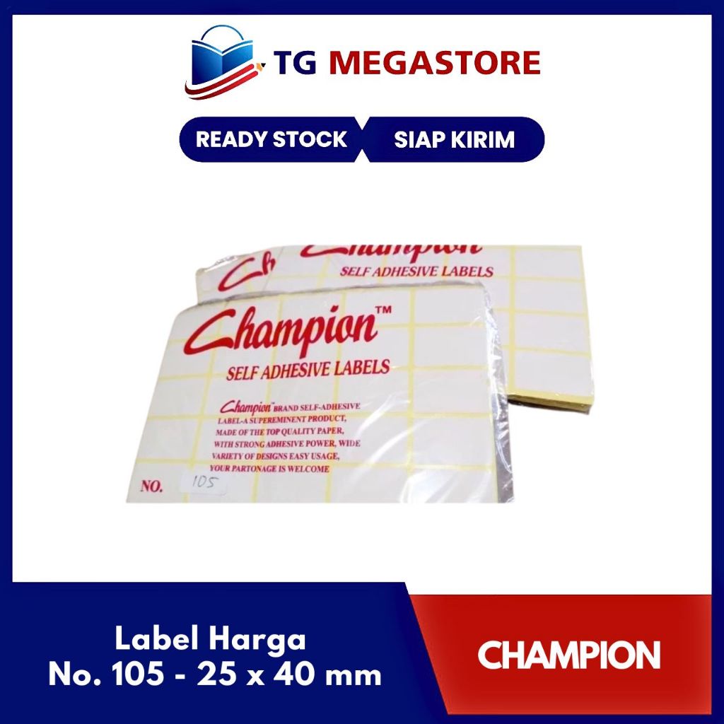 

Label Harga Champion No. 105 - 25 x 40 mm