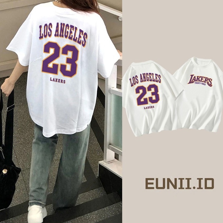 KODE B88K EUNII Tshirt Lengan Pendek Wanita  Pakaian Jersey bola basket No 23  Korean StyleKaos Atas