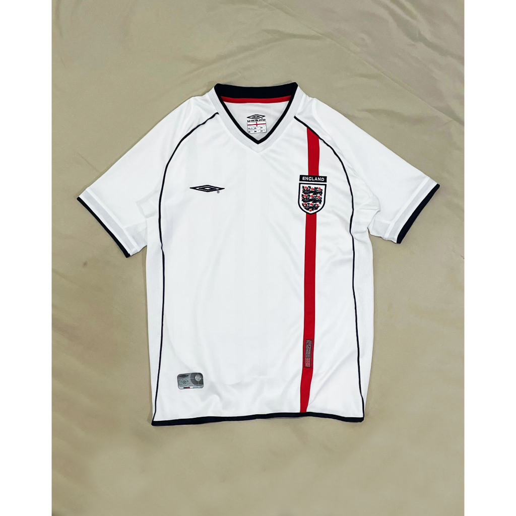 Retro Remake Umbro England Home Kit 2002 Jersey Bola Vintage