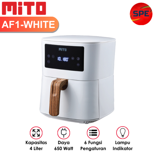 AIR FRYER DIGITAL MITO KAPASITAS 4 LITER AF1 WHITE GARANSI RESMI (MEDAN)