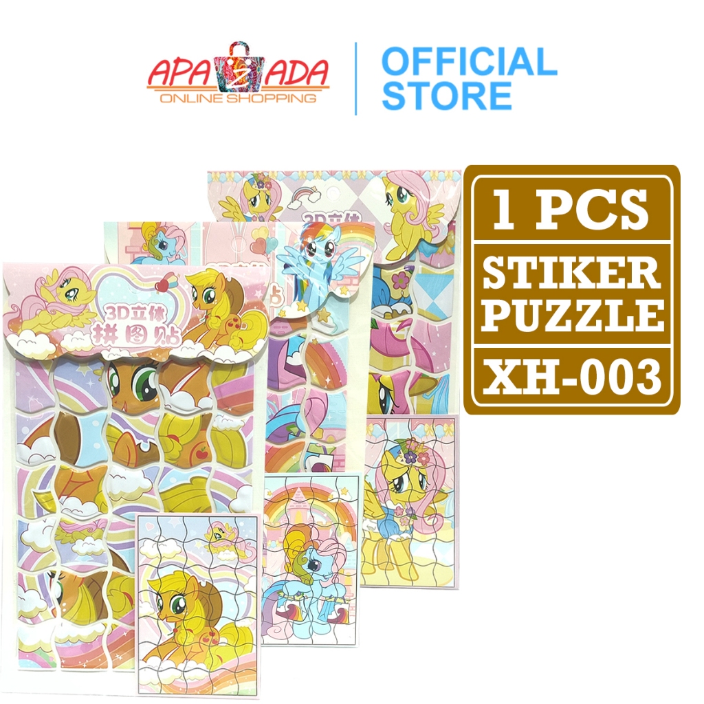 

Apazada - Sticker Puzzle Little Pony 3D [1 Lembar] / Stiker Puzzle Tempelan PVC 3D XH-003