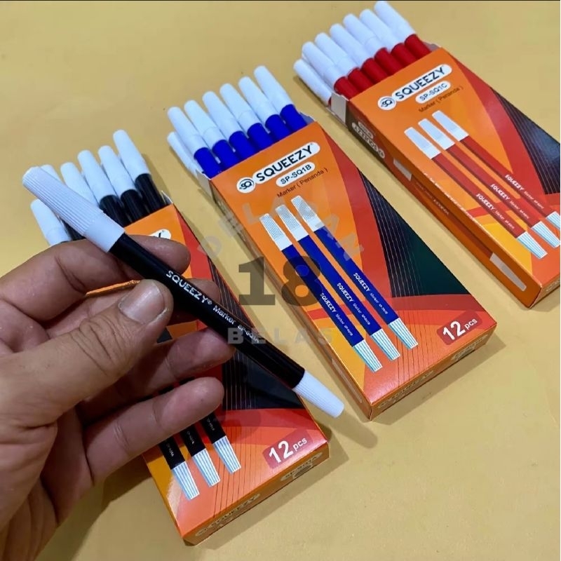 

1 Lusin Spidol Marker Squeezy(12 Pcs) / Spidol Kualitas Bagus