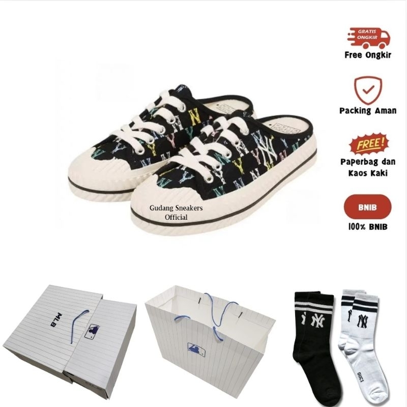 MLB NY Yankees Playball Mule Monogram Rainbow Black Original