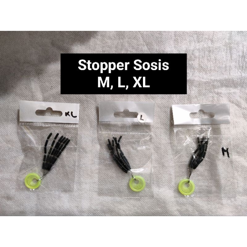 Stopper Pancing/Karet Pancing/Karet Penahan Timah Sosis Hitam