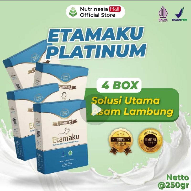 Mall ORI 4 Box Susu Bubuk Etawa ETAMAKU Platinum - Susu Kambing Etawa Untuk Meningkatkan Imunitas Se