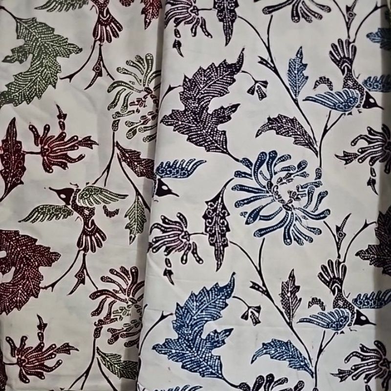 kain batik katun kombinasi putih biru 2