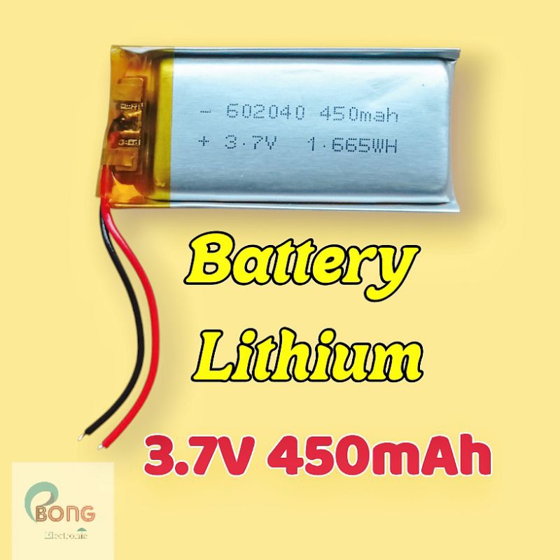 Lithium Baterai 3.7 V 450 mAh