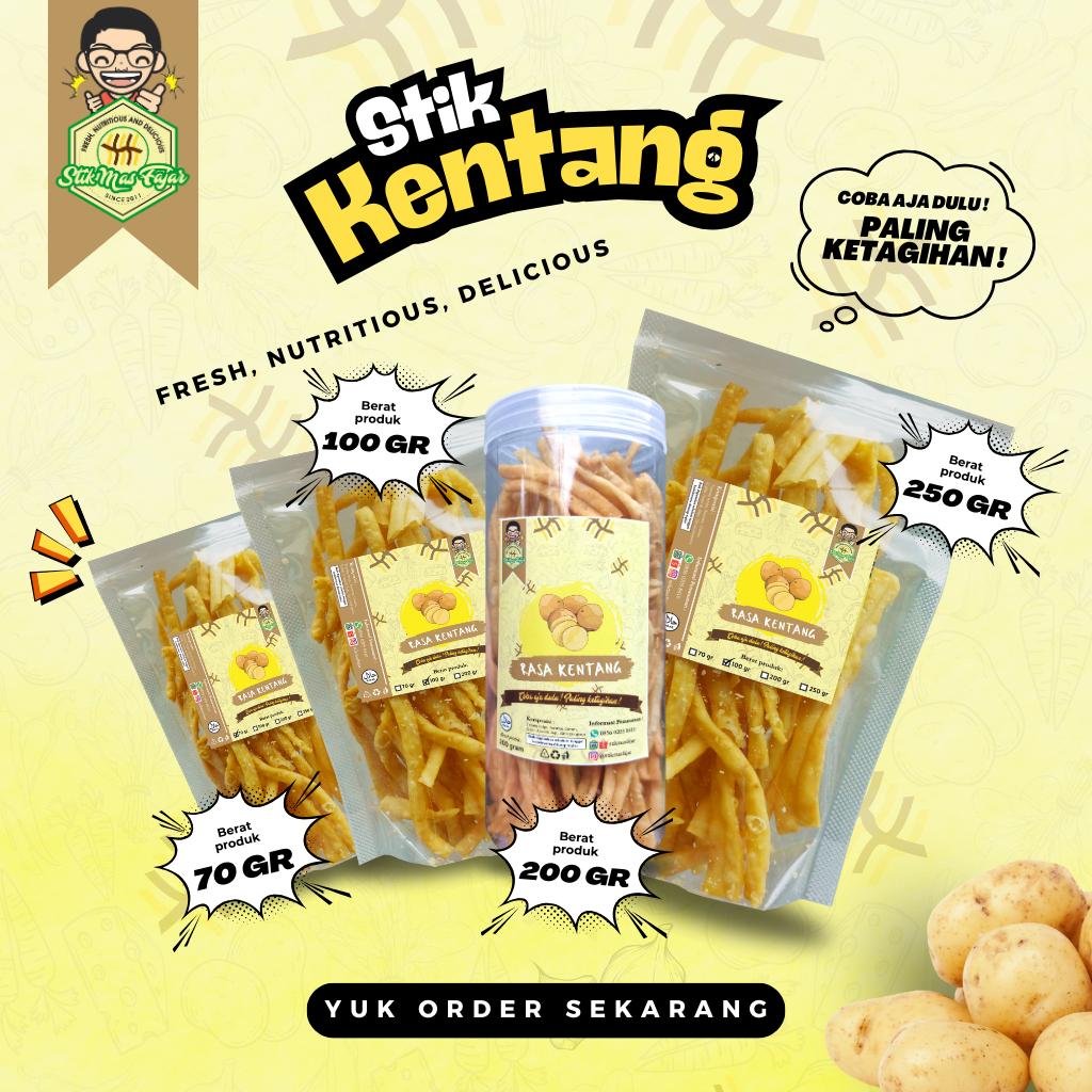 

STIK KENTANG Mas Fajar Camilan 100% Halal - Coba aja dulu ! Paling ketagihan !