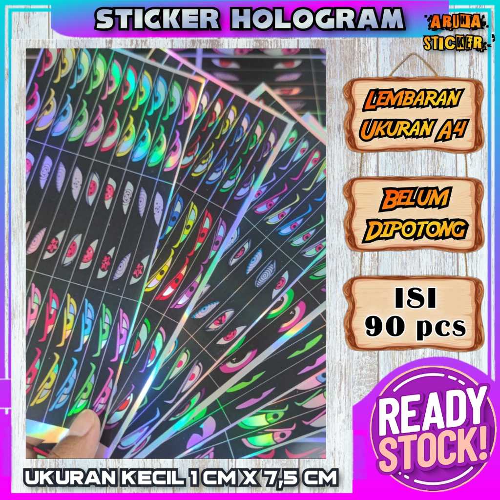 

90 PC STIKER STROBO MATA MINIATUR BUS Bahan Hologram Anti Air