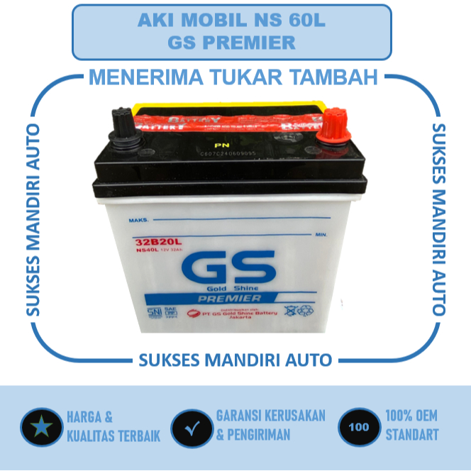 Aki Mobil GS Voxy NS 60L PREMIER