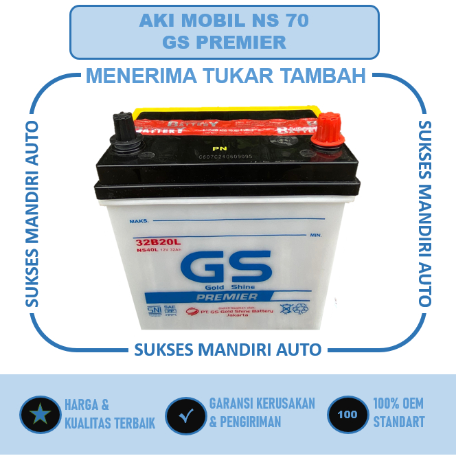 Aki Mobil GS Kijang Lama Krista/LGX/LSX NS 70 PREMIER
