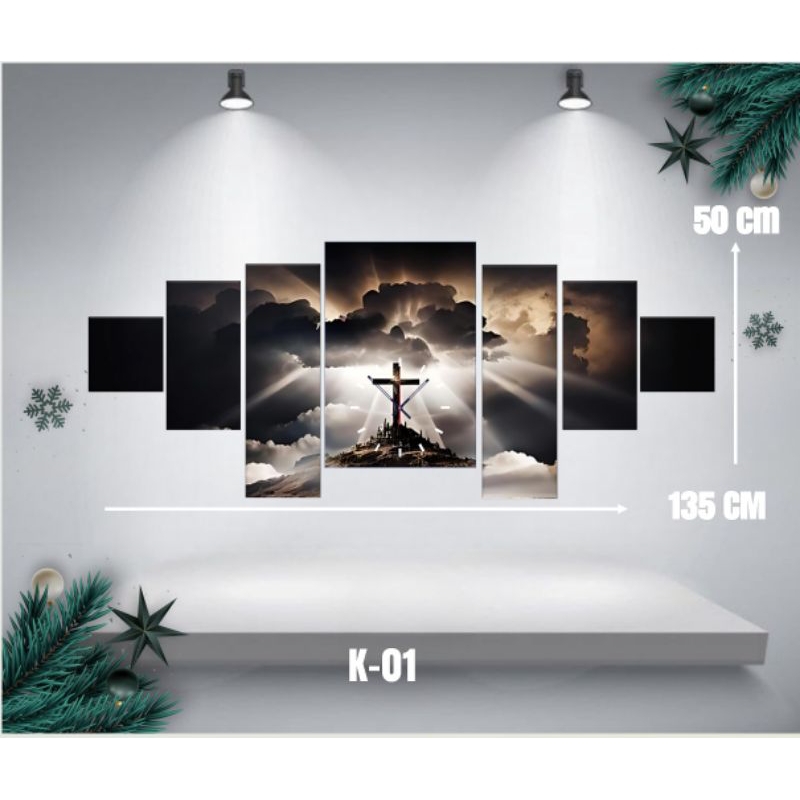 Jam Dinding Jumbo Motif Kristiani/Hadiah Natal/Hiasan Dinding Yesus
