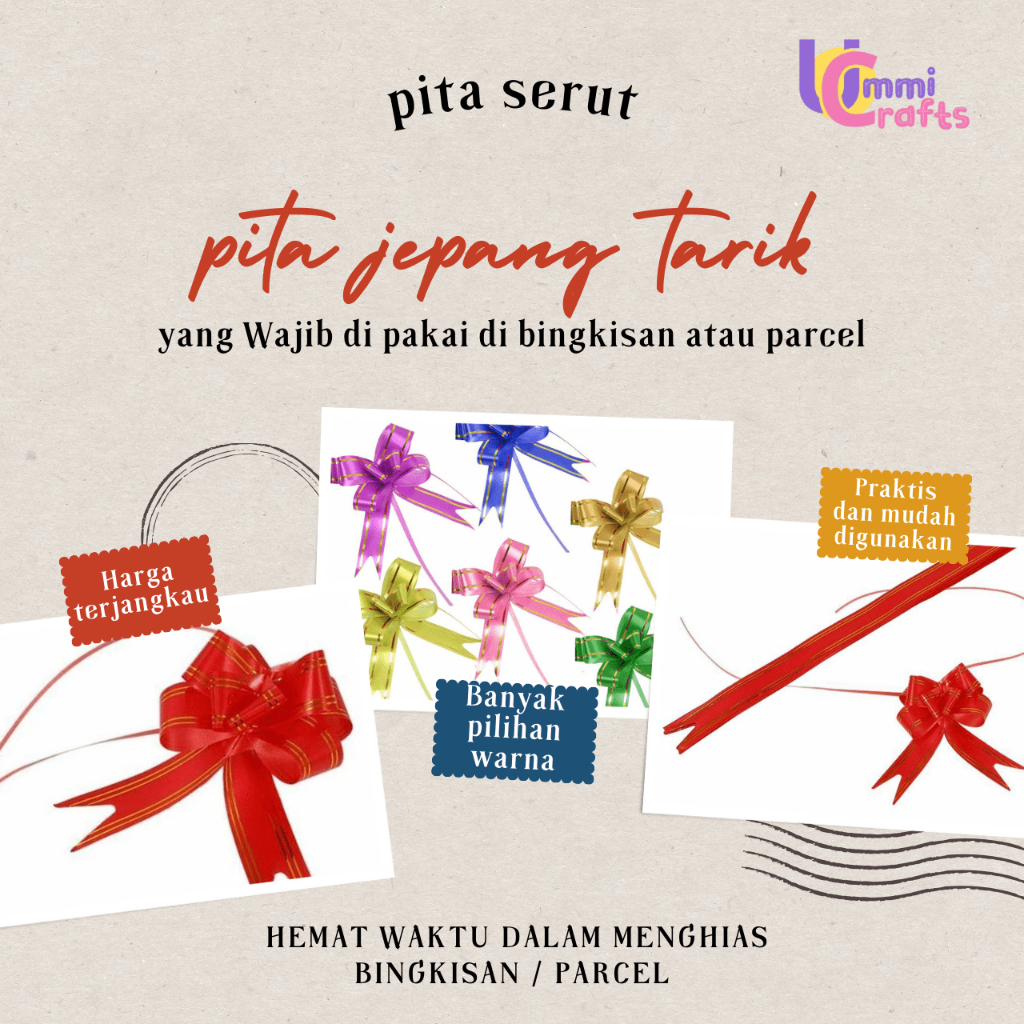 

pita Parcel l pita serut l pita Jepang l pita hias l pita murah l pita 180mm x 370mm l 1,8 cm x 37cm