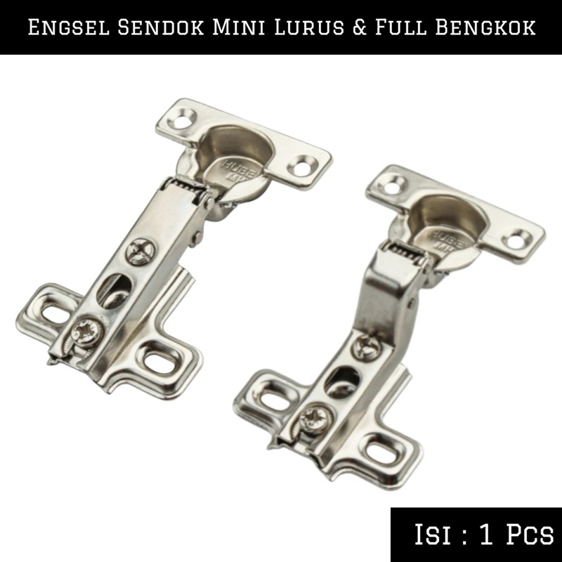 (1 Pcs) Engsel Sendok Mini Lurus & Full Bengkok Pintu Lemari kecil Huben | Engsel Sendok Lurus & Ben