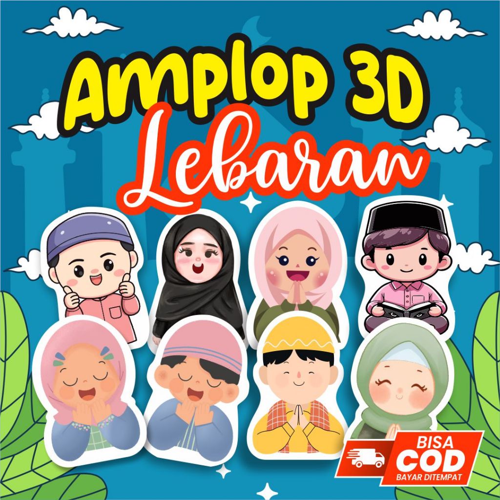 

AMPLOP LEBARAN KARAKTER LUCU ANAK SHOLEH DAN SHOLEHAH gambar 3D bolak balik