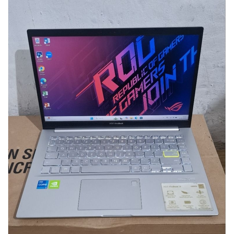 Laptop ASUS Vivobook 14 K413EA Core i5 gen 11 Dual VGA Nvidia Mx350 Ram 8 SSD 512 Slim Kekinian