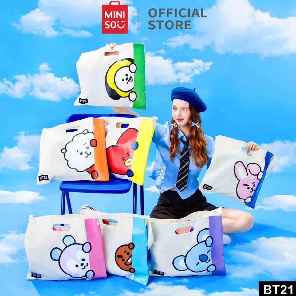 KODE Y24I Miniso x BT21 Collection Tas Belanja Crossbody Shopping Bag Pertandingan Santai Kapasitas 