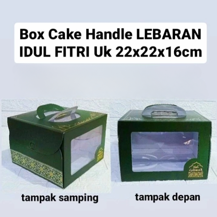 

Box Cake Handle Edisi Hijau Tua Lebaran Idul Fitri Dus Hampers Ukuran 25x25x17.5cm