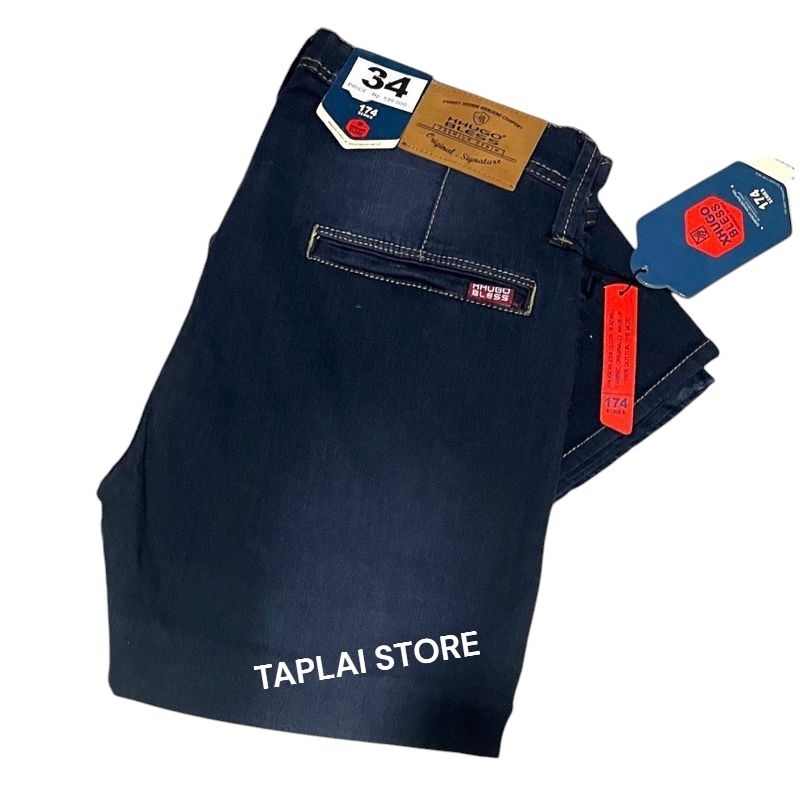 CELANA JEANS PANJANG PRIA XHUGO BLESS STREET KANTONG BOBOK //  CELANA FASHION DENIM LEGULER FIT // F