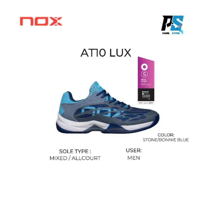 SHOES NOX AT10 LUX STONE / BONNIE BLUE / SEPATU PADEL NOX / NOX PADEL SHOES