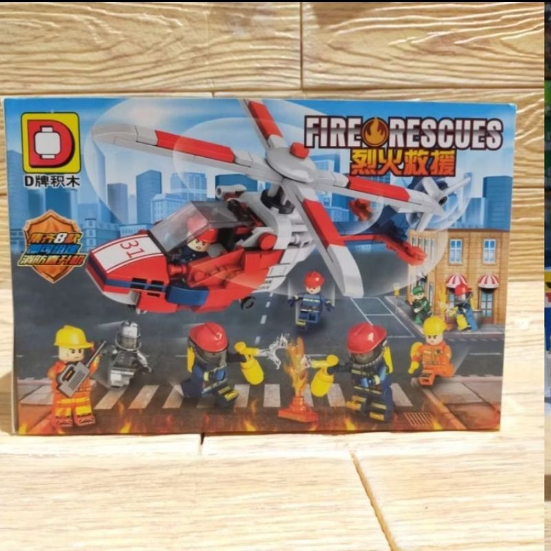 Balok susun edukatif brick Fire rescues brick pemadam kebakaran DLP 9110