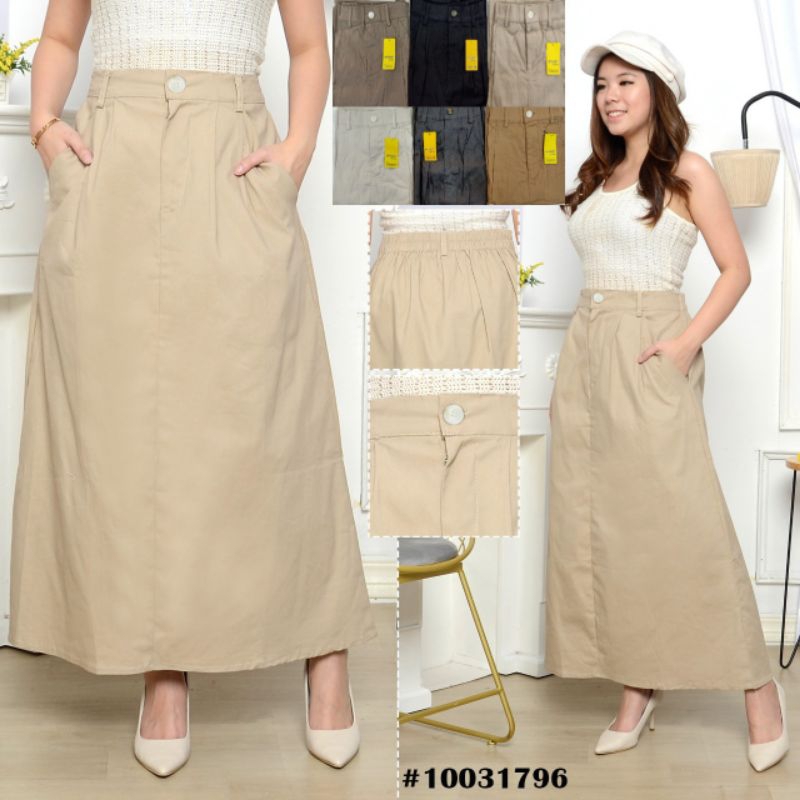 Rok Panjang Maxi Ritsleting 10031796 / Long Skirt / Rok Gamis Top Sale