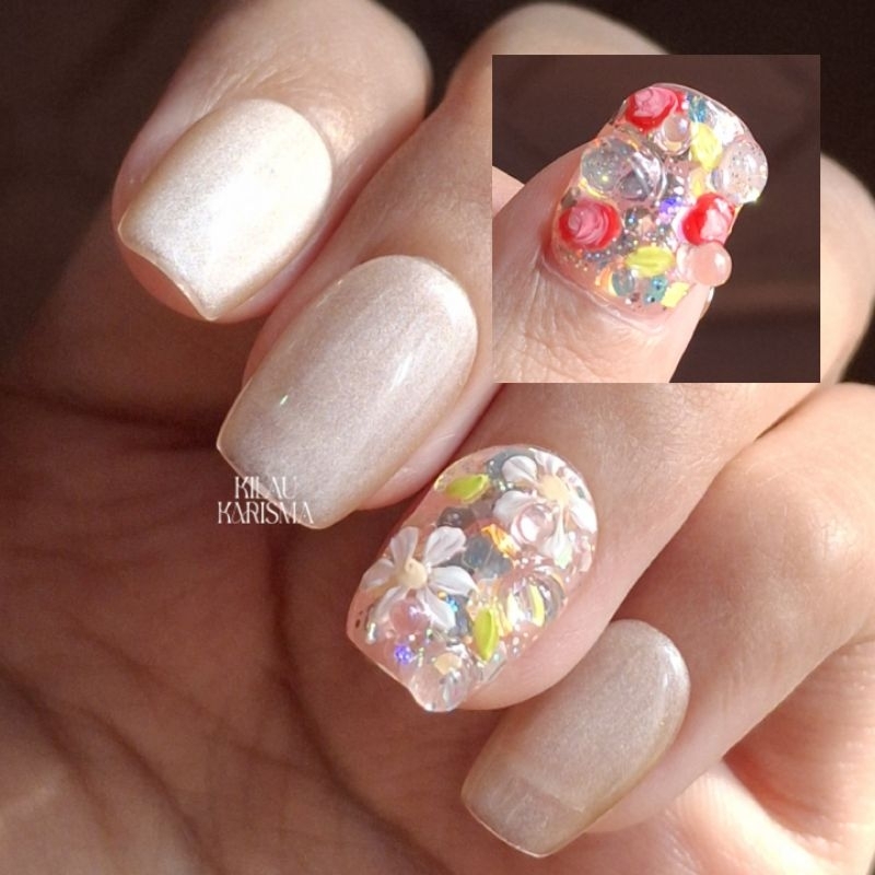 Pretty Duo press on nails [free nail box+tool kit] / flower press on nails / garden themed nails / r