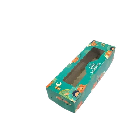 

( 5 pcs ) box duplex lebaran jendela laminasi glossy motif tosca eid mubarak dus brownies bolu gulung size 30x10x6 cm