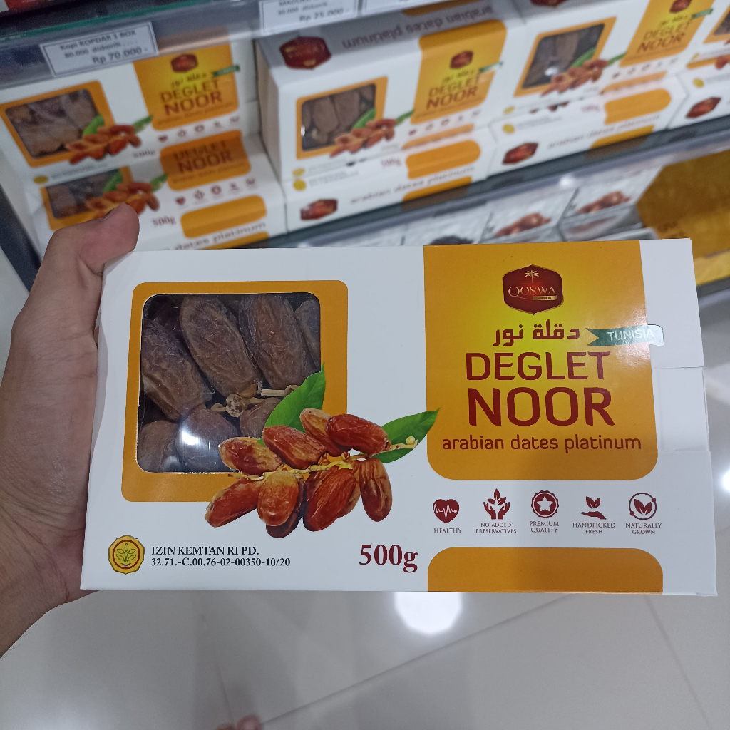 

QOSWA - Deglet Noor Kurma Tangkai Tunisia 500 Gram Super Premium