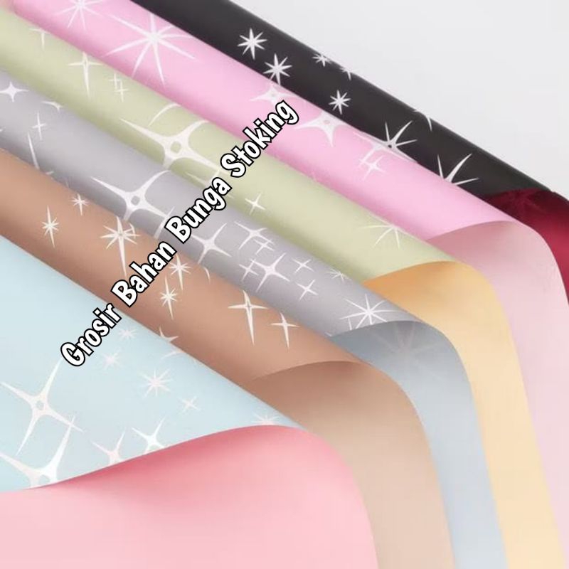 

FREE PACKING Flower Wrapping Paper Shining Star Kertas Buket Motif Bintang Kertas Buket 2 Warna
