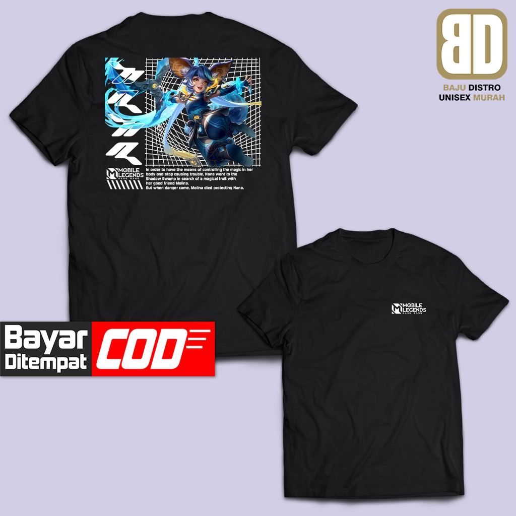Kaos NANA HERO MLBB MOBILE LEGEND DB Distro Pria/Wanita Dewasa Baju Atasan Unisex Premium Murah