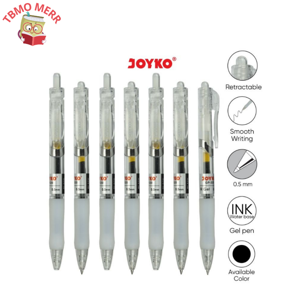 

Joyko Gel Pen GP-320R Hitam / Pack Isi 12 - Bolpen Joyko