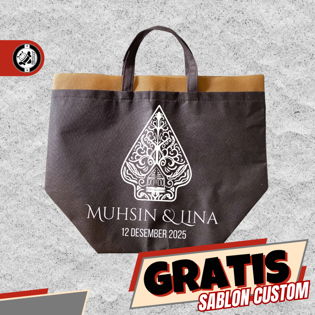 TAS BOX KOTAK NASI SNACK SUPER MURAH FREE CUSTOM SABLON NAMA DESAIN COCOK UNTUK WEDDING HAJATAN