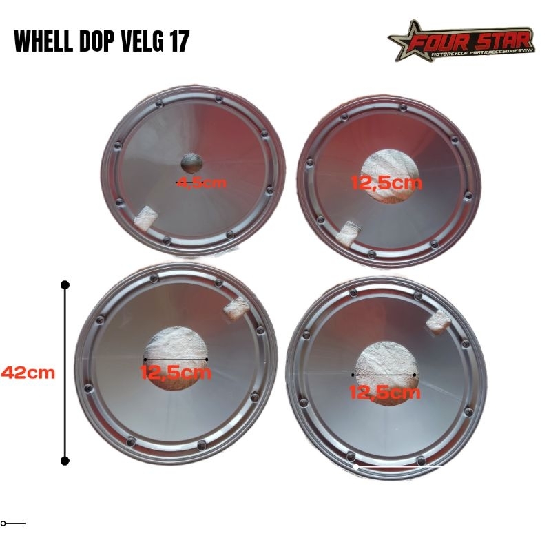 RAR Wheeldop Wildop Tutup Velg Motor Ring 17 Astrea Grand Prima RC100 Alfa V75 C70 SILVER ABS Set