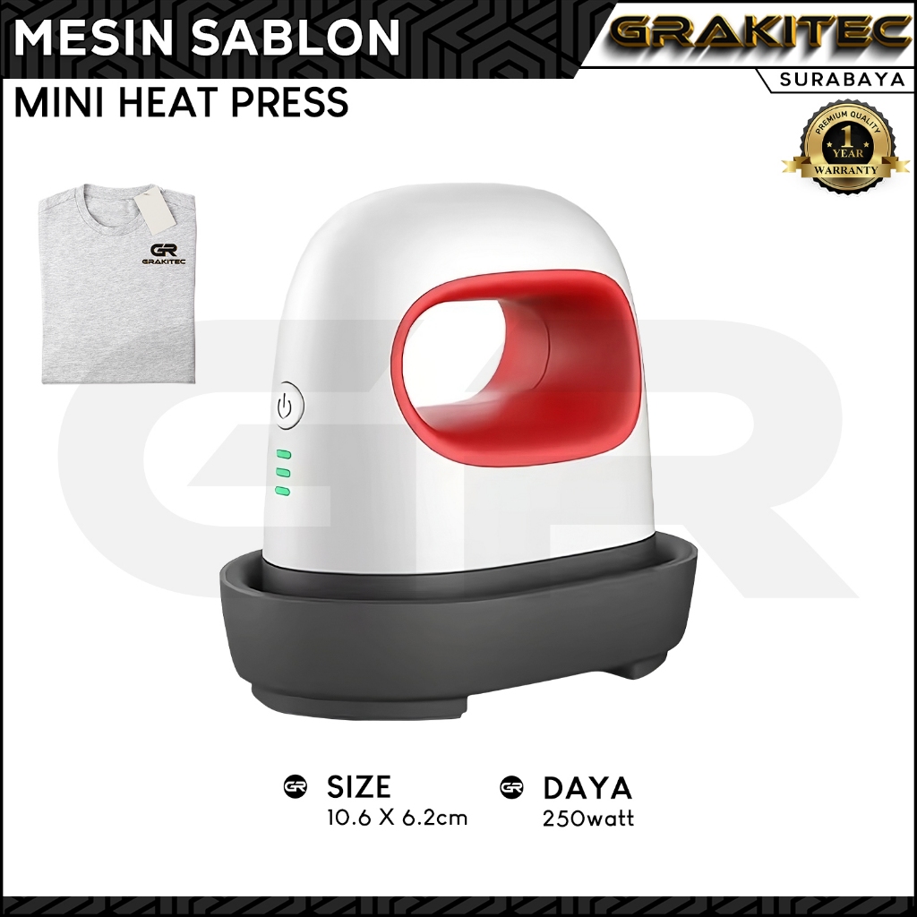 Mesin Heat Press Mini Sablon Tote Bag Kaos, Logo, Topi (Sablon Press Logo, Kaos, Lengan, Saku Baju, 