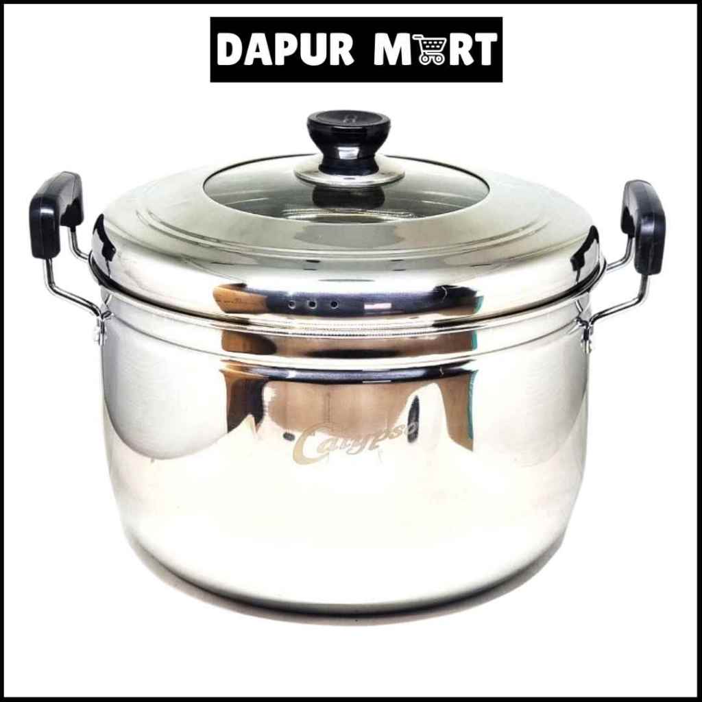CALYPSO Panci Steamer + Tutup Stainless Calypso | Kukusan Dandang Stenlis Steel | Panci Kukus