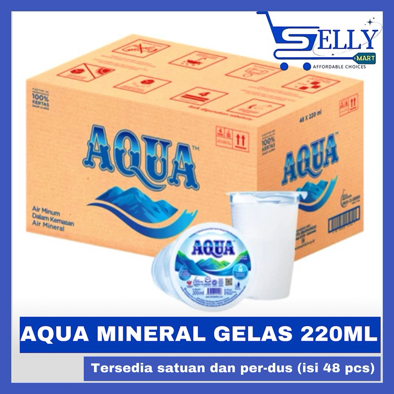 

AQUA AIR MINERAL GELAS 220ML ISI 48 PCS (SATUAN DAN DUS)