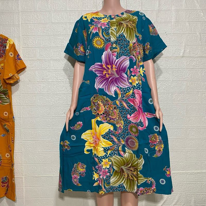 Ay00 DASTER 04 KENCANA UNGU LEBEL BIRU DASTER BATIK KENCANA UNGU JUMBO LD 120 CM