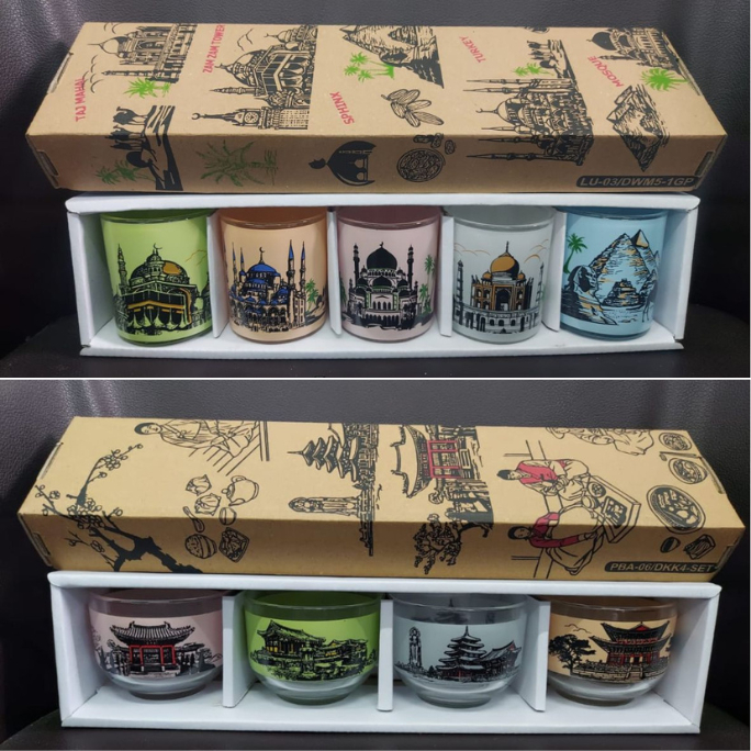 GELAS KACA 1 SET - GELAS HADIAH - GELAS HAMPERS SET - GELAS KADO - HAMPERS HARI RAYA - HAMPERS LEBAR