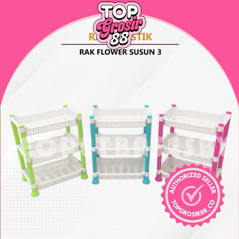 Rak Plastik 3 Susun | Rak Segi Tempat Bumbu Dapur Cabe Cabai Bawang | Skincare Makeup Make up Cosmet