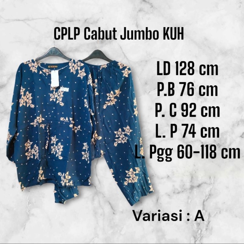 Setelan Jumbo Kencana Ungu Label Hitam Lengan Panjang Sleting Menyusui (CPLP Cabut Jumbo)