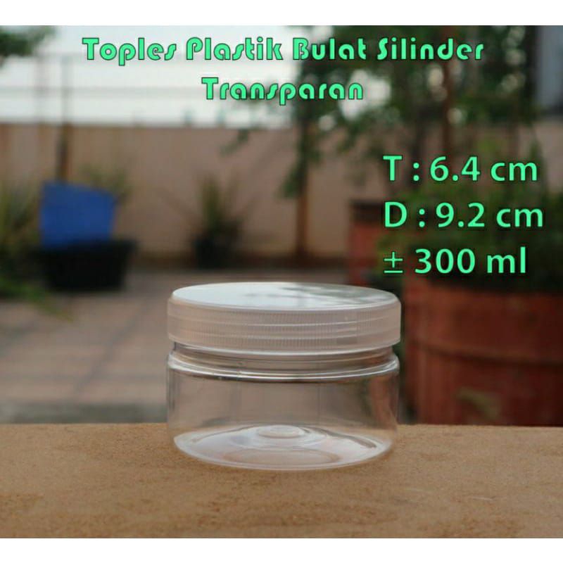 Toples Kue Jar 300 ml Tebal Toples Tabung 300 ml Kecil Toples Jar Plastik 300 ml Toples Plastik 300 