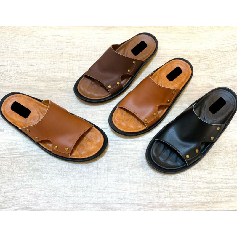 SANDAL KULIT PRIA / SANDAL KULIT COWOK / SANDAL PRIA DEWASA PREMIUM KULIT SAPI ASLI PULL UP MODEL 5