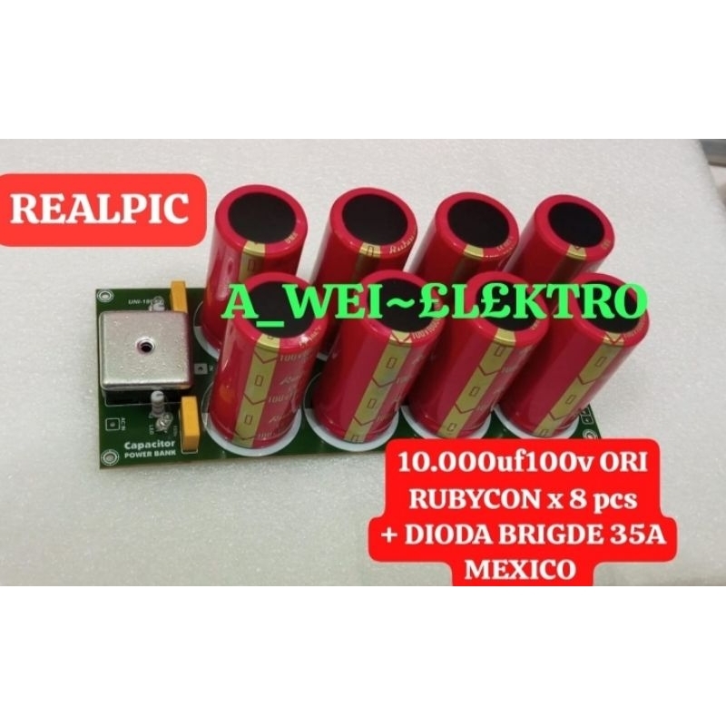 psu 8 elco ORI RUBYCON 100v 10000uf lengkap dengan dioda bridge 35a Mexico 10000mk 10000mikro 10.000
