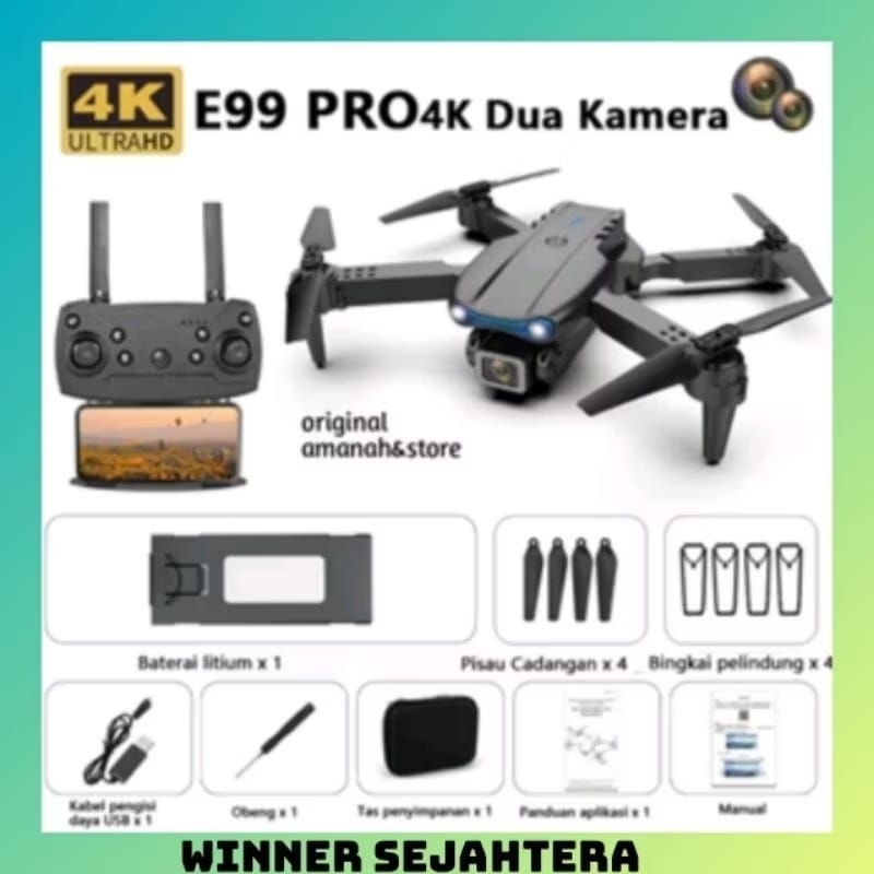 Drone E99 PRO MAX dengan Camera HD Drone Wifi FPV dual camera drone 4K